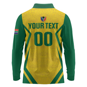 Custom South Africa 2026 Football Long Sleeve Polo Shirt Banyana Banyana