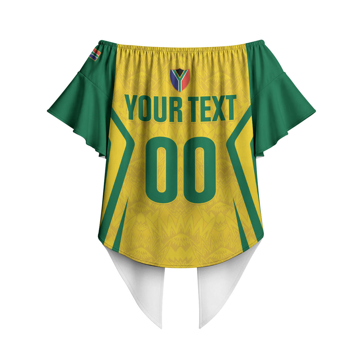 Custom South Africa 2026 Football Off Shoulder Wrap Waist Top Banyana Banyana