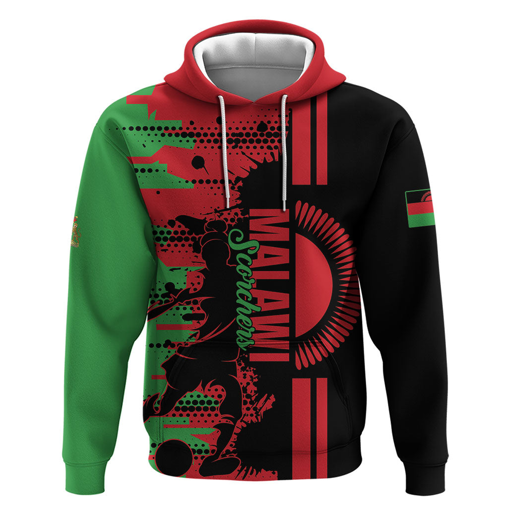 Custom Malawi 2026 Football Zip Hoodie Go Scorchers Go Champions