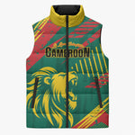 Custom Cameroon 2026 Football Sleeveless Puffer Jacket Les Lionnes Indomptables