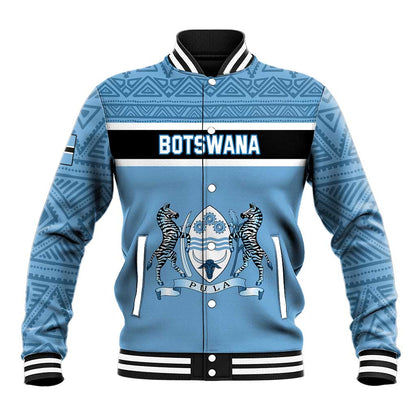 Personalized Botswana Baseball Jacket with Tswana Pula and African Pattern LT01