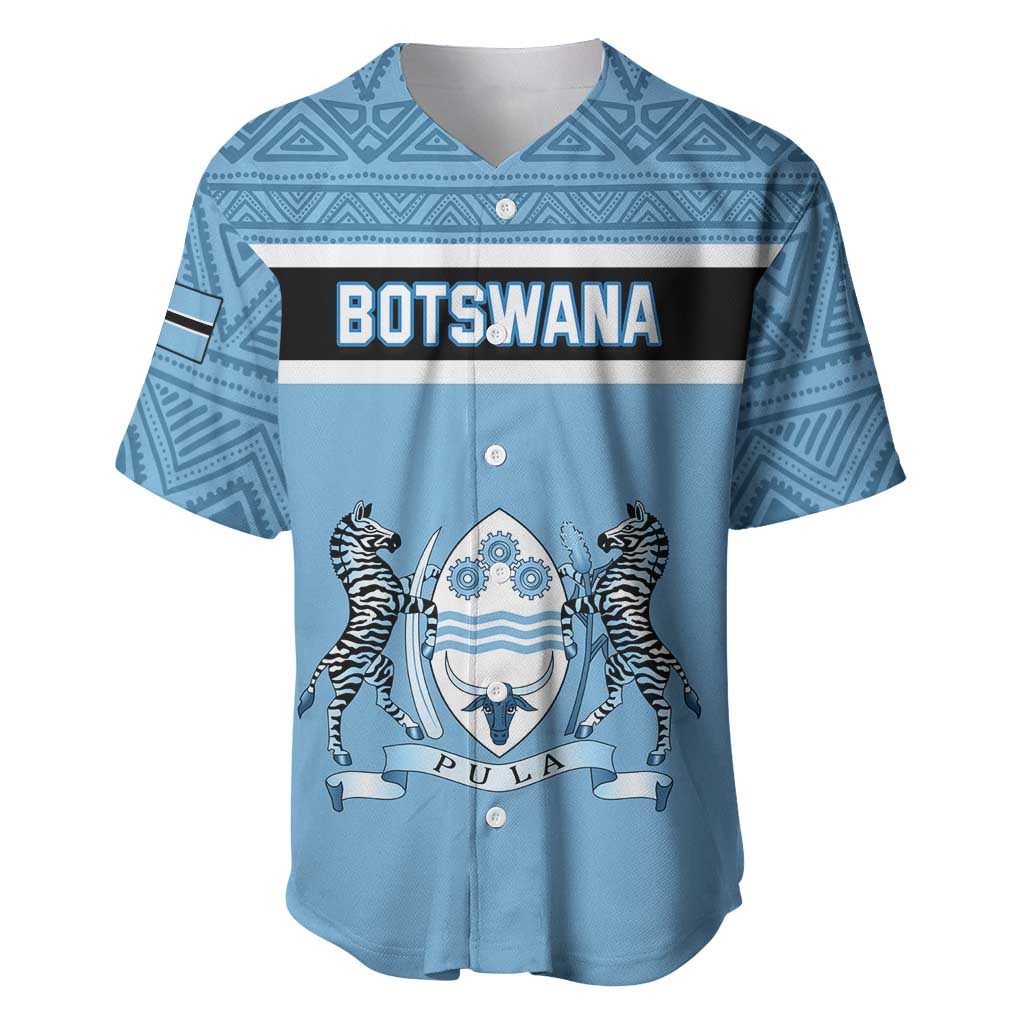 Personalized Botswana Baseball Jersey with Tswana Pula and African Pattern