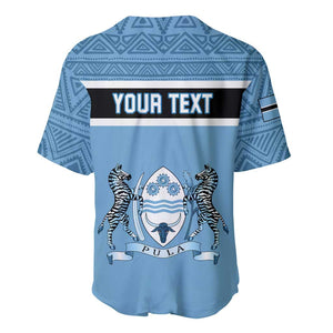 Personalized Botswana Baseball Jersey with Tswana Pula and African Pattern