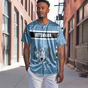 Personalized Botswana Baseball Jersey with Tswana Pula and African Pattern