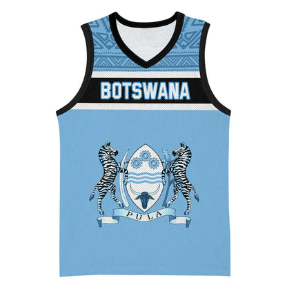 Personalized Botswana Basketball Jersey with Tswana Pula and African Pattern LT01