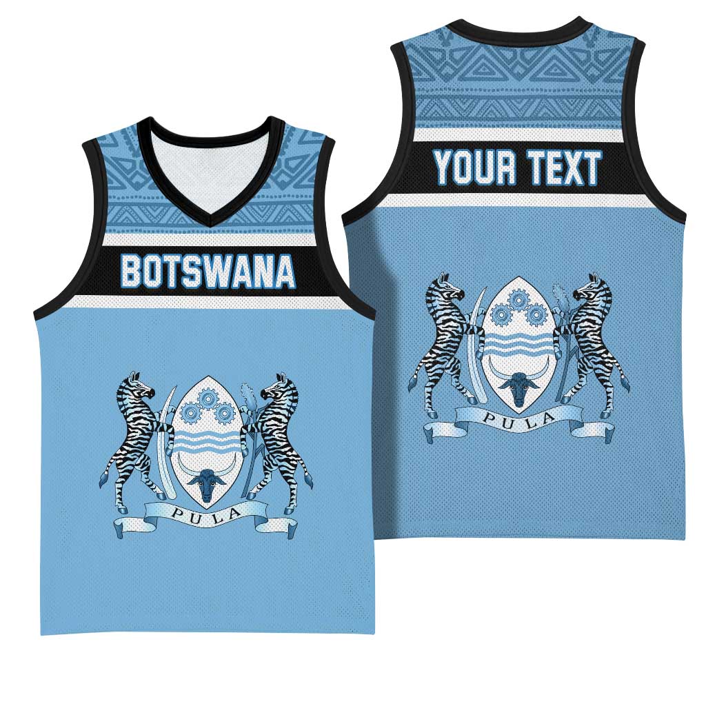 Personalized Botswana Basketball Jersey with Tswana Pula and African Pattern LT01