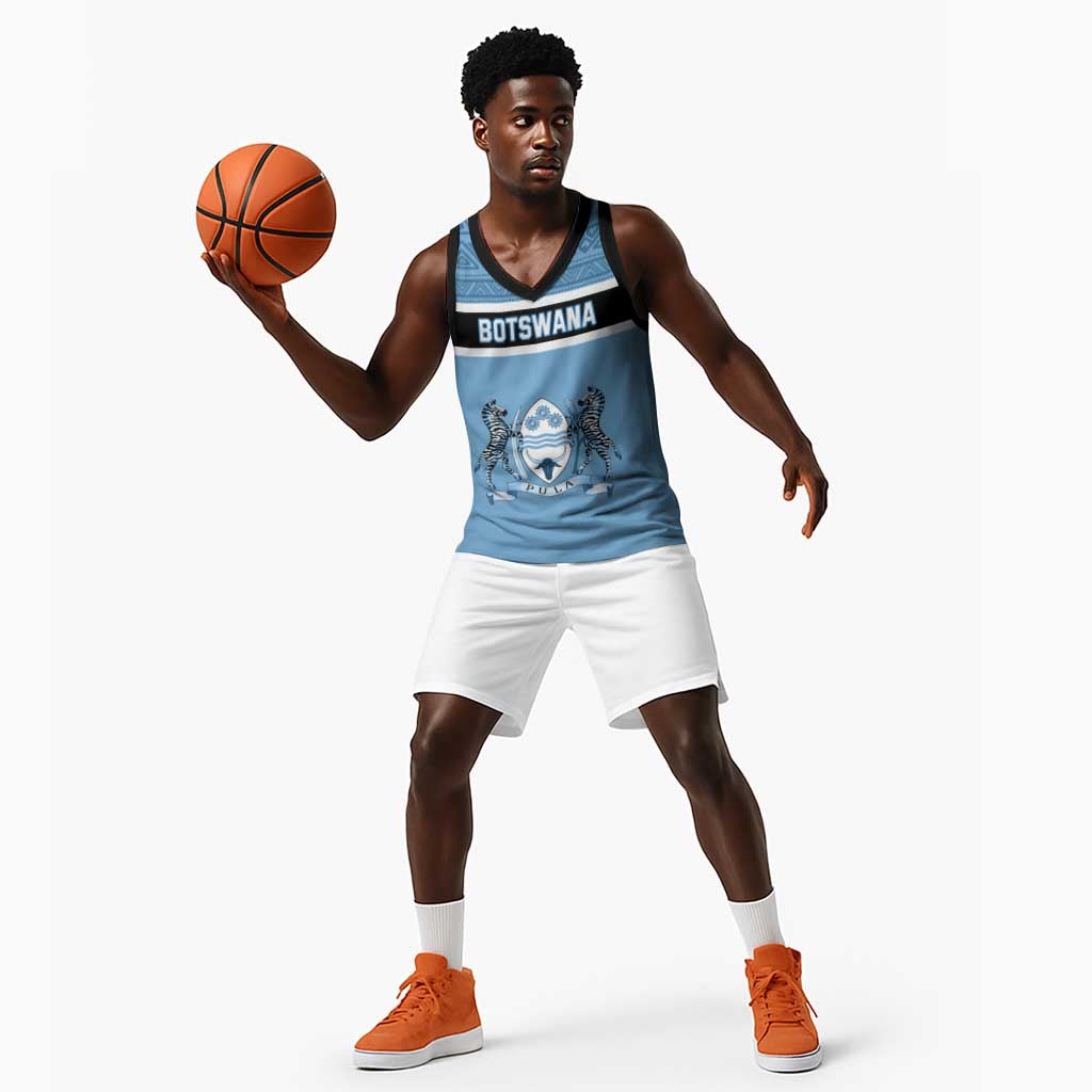 Personalized Botswana Basketball Jersey with Tswana Pula and African Pattern LT01