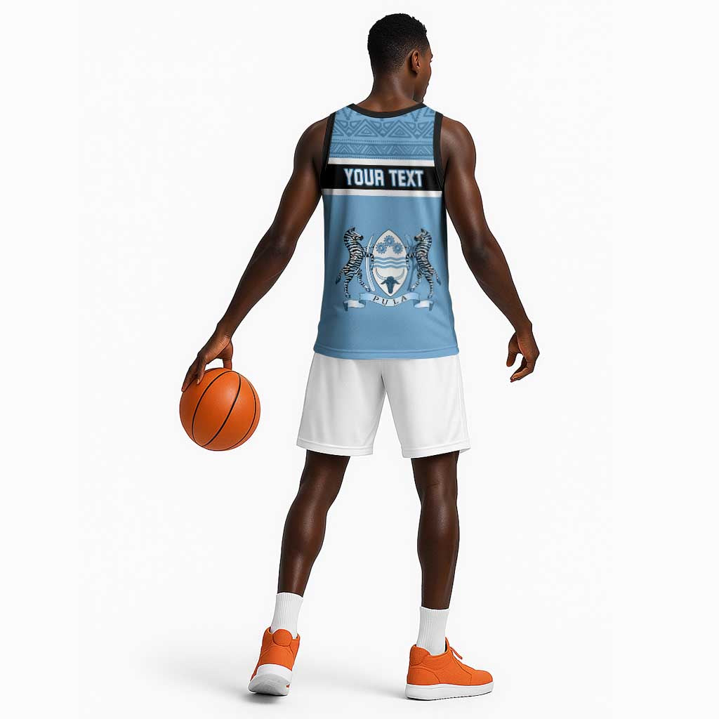 Personalized Botswana Basketball Jersey with Tswana Pula and African Pattern LT01