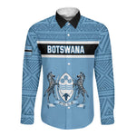 Personalized Botswana Long Sleeve Button Shirt with Tswana Pula and African Pattern
