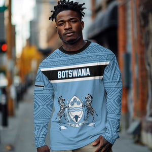 Personalized Botswana Long Sleeve Shirt with Tswana Pula and African Pattern LT01