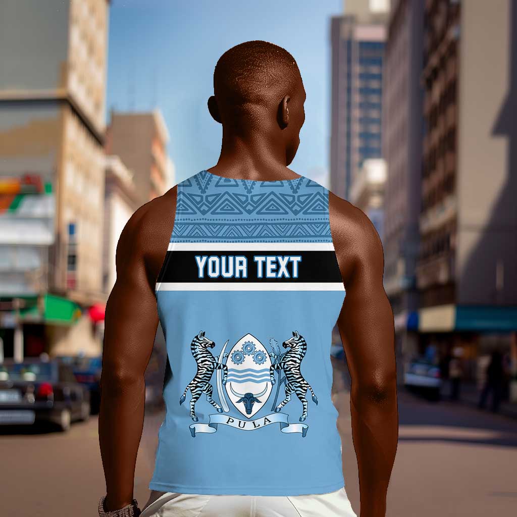 Personalized Botswana Men Tank Top with Tswana Pula and African Pattern