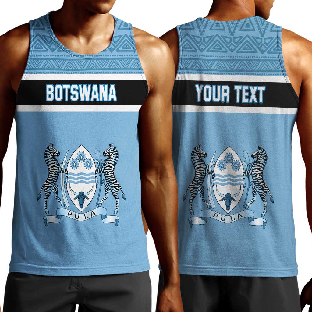 Personalized Botswana Men Tank Top with Tswana Pula and African Pattern