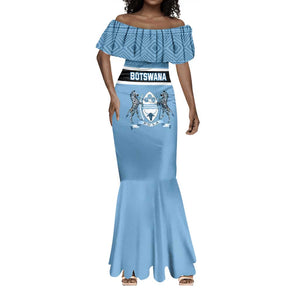 Personalized Botswana Mermaid Dress with Tswana Pula and African Pattern