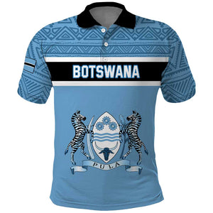 Personalized Botswana Polo Shirt with Tswana Pula and African Pattern