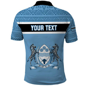 Personalized Botswana Polo Shirt with Tswana Pula and African Pattern