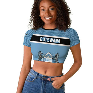 Personalized Botswana Raglan Cropped T shirt with Tswana Pula and African Pattern