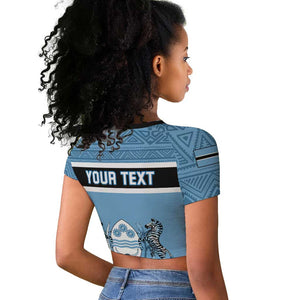 Personalized Botswana Raglan Cropped T shirt with Tswana Pula and African Pattern