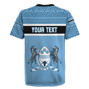 Personalized Botswana Rugby Jersey with Tswana Pula and African Pattern