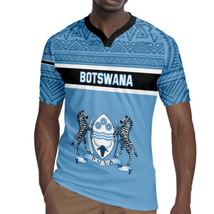 Personalized Botswana Rugby Jersey with Tswana Pula and African Pattern