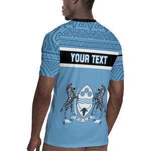 Personalized Botswana Rugby Jersey with Tswana Pula and African Pattern