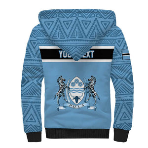 Personalized Botswana Sherpa Hoodie with Tswana Pula and African Pattern