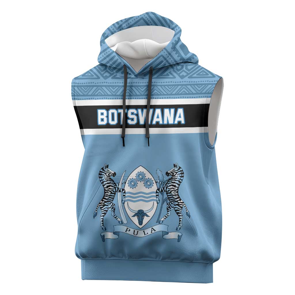 Personalized Botswana Sleeveless Hoodie with Tswana Pula and African Pattern - African Pride