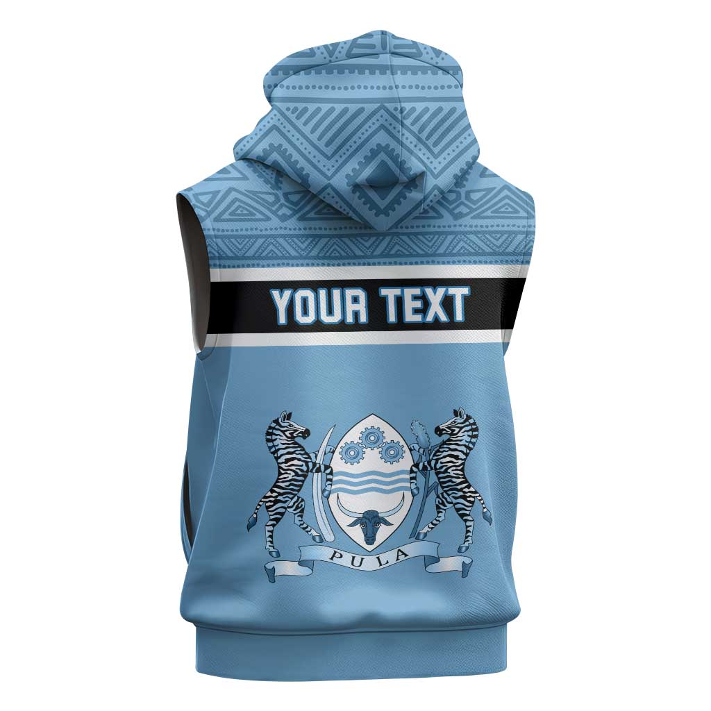 Personalized Botswana Sleeveless Zip Hoodie with Tswana Pula and African Pattern - African Pride