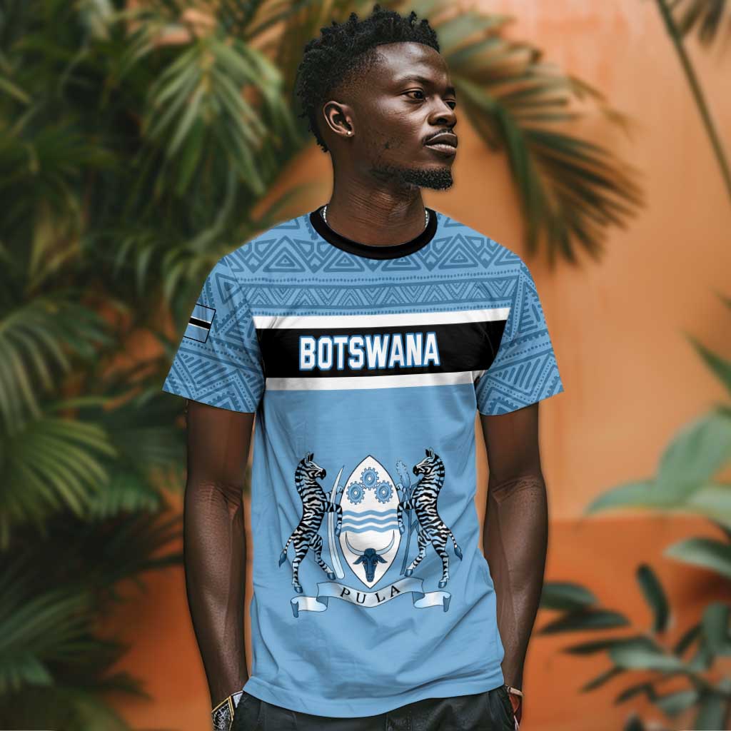 Personalized Botswana T shirt with Tswana Pula and African Pattern