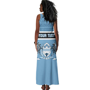 Personalized Botswana Tank Maxi Dress with Tswana Pula and African Pattern