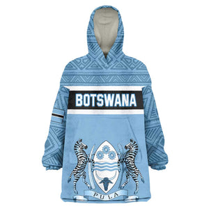 Personalized Botswana Wearable Blanket Hoodie with Tswana Pula and African Pattern