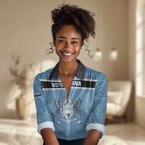 Personalized Botswana Women Casual Shirt with Tswana Pula and African Pattern