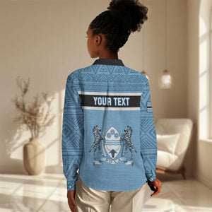 Personalized Botswana Women Casual Shirt with Tswana Pula and African Pattern