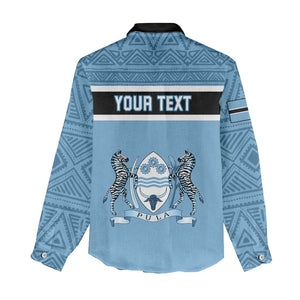 Personalized Botswana Women Casual Shirt with Tswana Pula and African Pattern