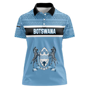 Personalized Botswana Women Polo Shirt with Tswana Pula and African Pattern