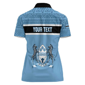 Personalized Botswana Women Polo Shirt with Tswana Pula and African Pattern