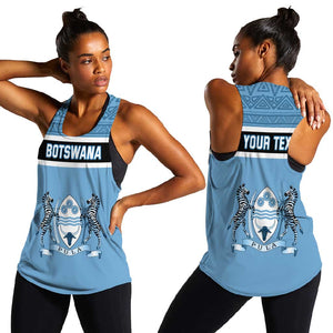 Personalized Botswana Women Racerback Tank with Tswana Pula and African Pattern