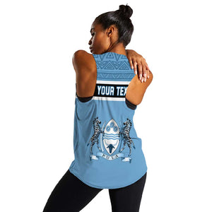 Personalized Botswana Women Racerback Tank with Tswana Pula and African Pattern