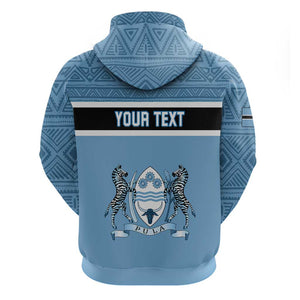 Personalized Botswana Zip Hoodie with Tswana Pula and African Pattern