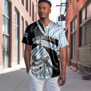 Personalized Botswana Independence Day Baseball Jersey - Lefatshe la Botswana with Zebra Pattern