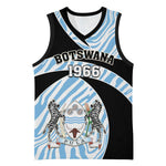 Personalized Botswana Independence Day Basketball Jersey - Lefatshe la Botswana with Zebra Pattern LT01