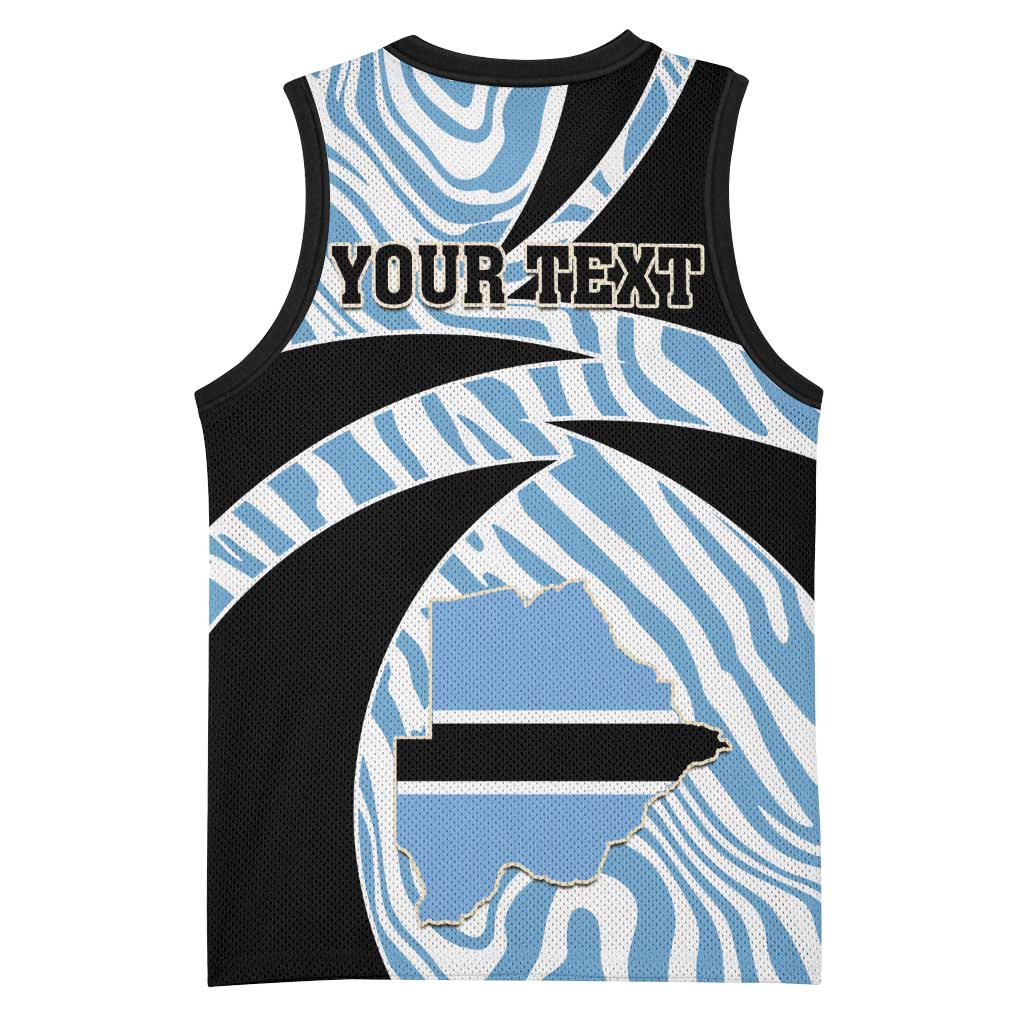 Personalized Botswana Independence Day Basketball Jersey - Lefatshe la Botswana with Zebra Pattern LT01