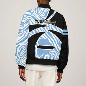 Personalized Botswana Independence Day Bomber Jacket - Lefatshe la Botswana with Zebra Pattern