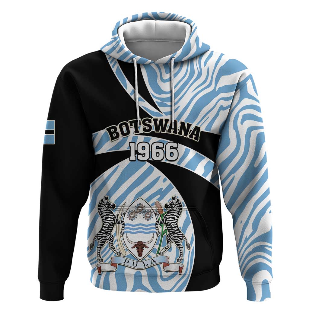 Personalized Botswana Independence Day Hoodie - Lefatshe la Botswana with Zebra Pattern