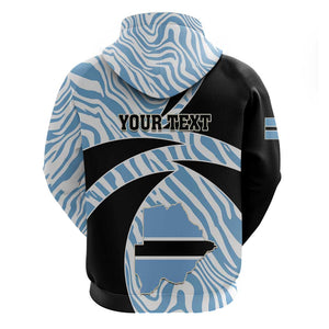 Personalized Botswana Independence Day Hoodie - Lefatshe la Botswana with Zebra Pattern