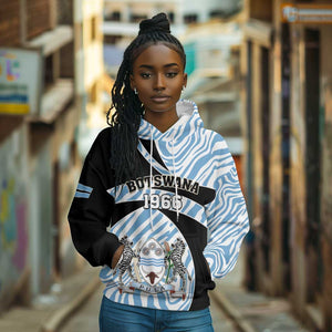 Personalized Botswana Independence Day Hoodie - Lefatshe la Botswana with Zebra Pattern