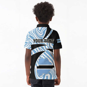 Personalized Botswana Independence Day Kid Polo Shirt - Lefatshe la Botswana with Zebra Pattern