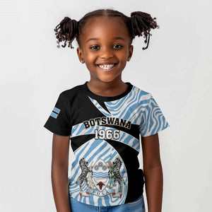 Personalized Botswana Independence Day Kid T shirt - Lefatshe la Botswana with Zebra Pattern