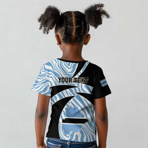 Personalized Botswana Independence Day Kid T shirt - Lefatshe la Botswana with Zebra Pattern