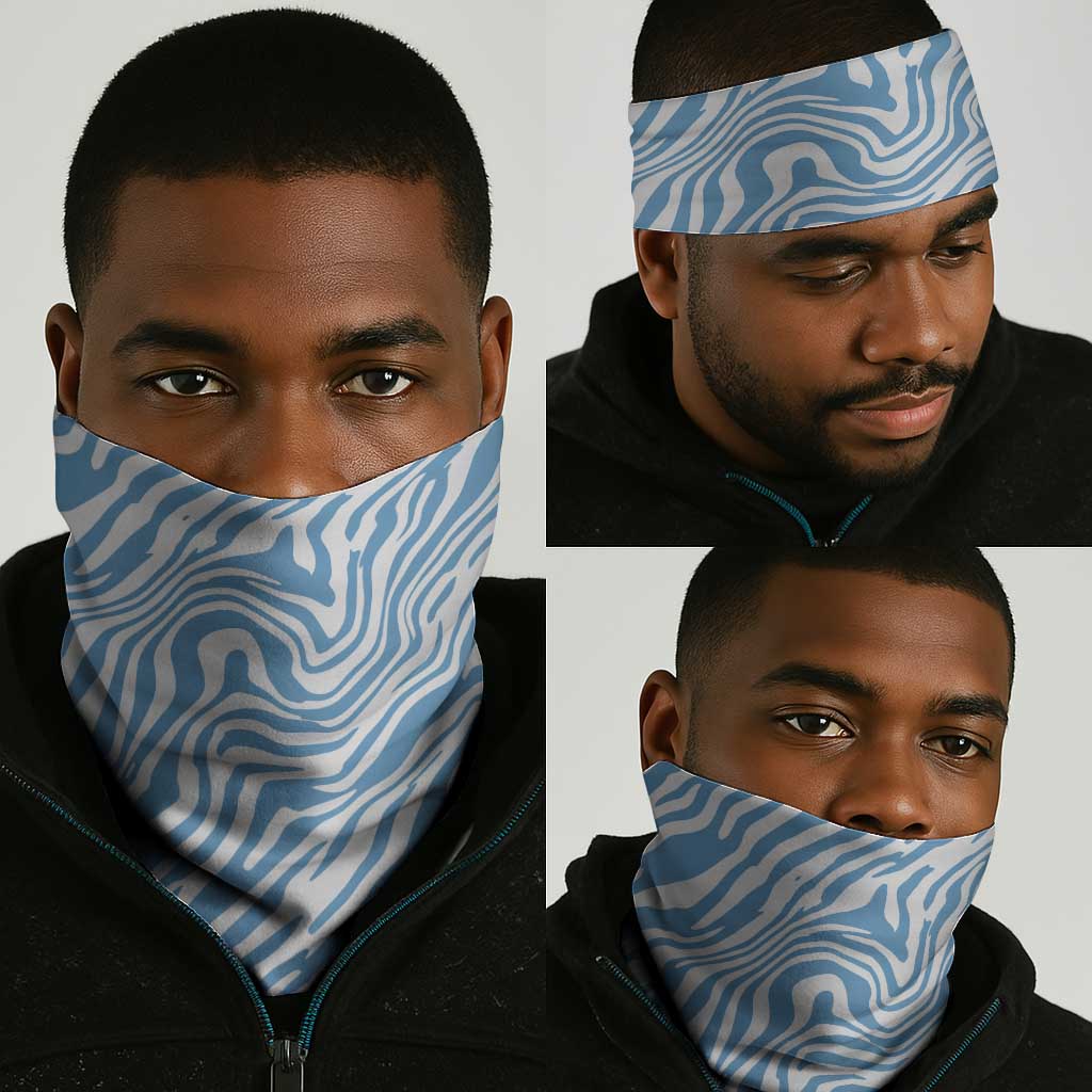 Botswana Independence Day Neck Gaiter - Lefatshe la Botswana Zebra Pattern LT01