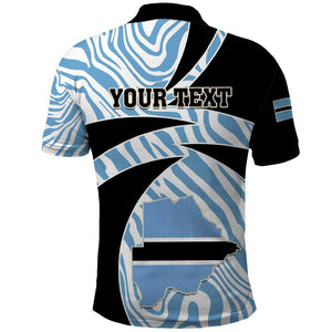 Personalized Botswana Independence Day Polo Shirt - Lefatshe la Botswana with Zebra Pattern